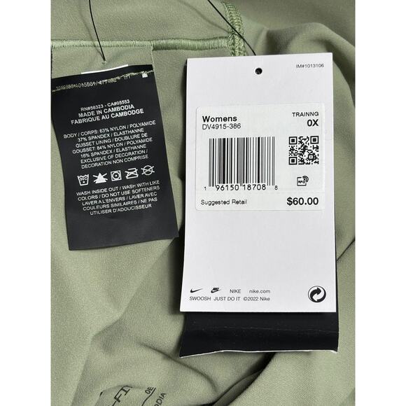 Nike Pants Womens 0X Green Zenvy Legging High Rise 7/8 Length Plus Training - Picture 3 of 8